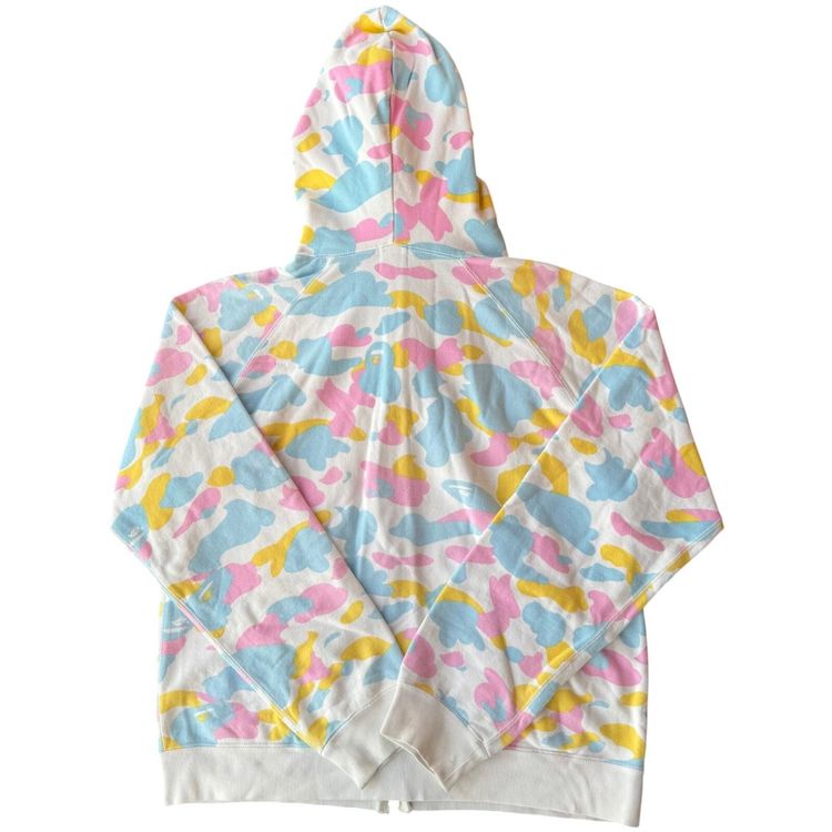 A Bathing Ape Bape Cotton Candy White Full Zip Up Hoodie image 7
