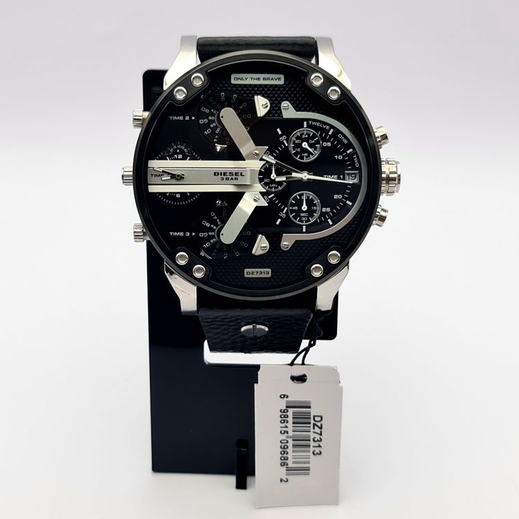 Diesel Diesel Mens Watch DZ7313 XL Black Leather Strap With Black Dial product image