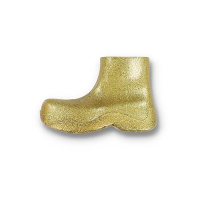 Bottega Veneta Gold Glitter Puddle Rubber Ankle Boots