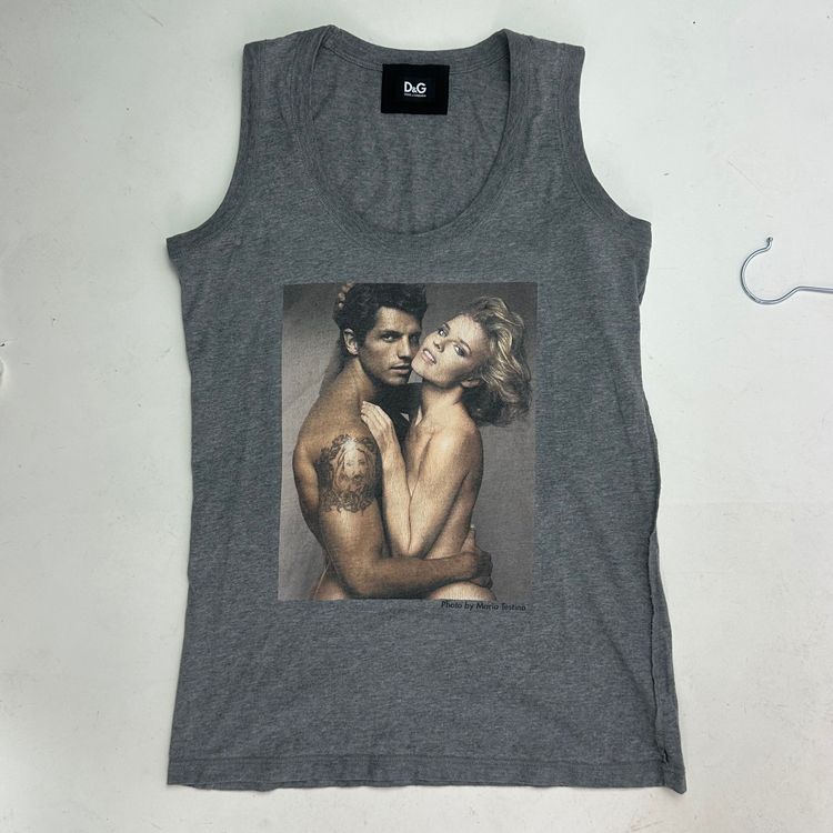 Immagine di D&G Dolce & Gabbana Grey Sleeveless Tank Top 5