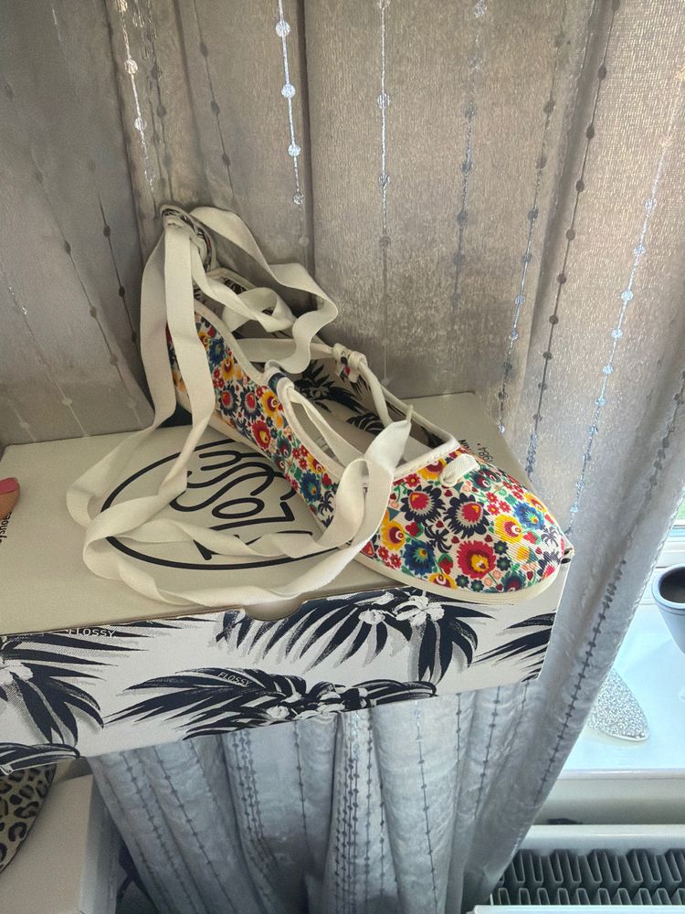 Floral Print Espadrille Shoes