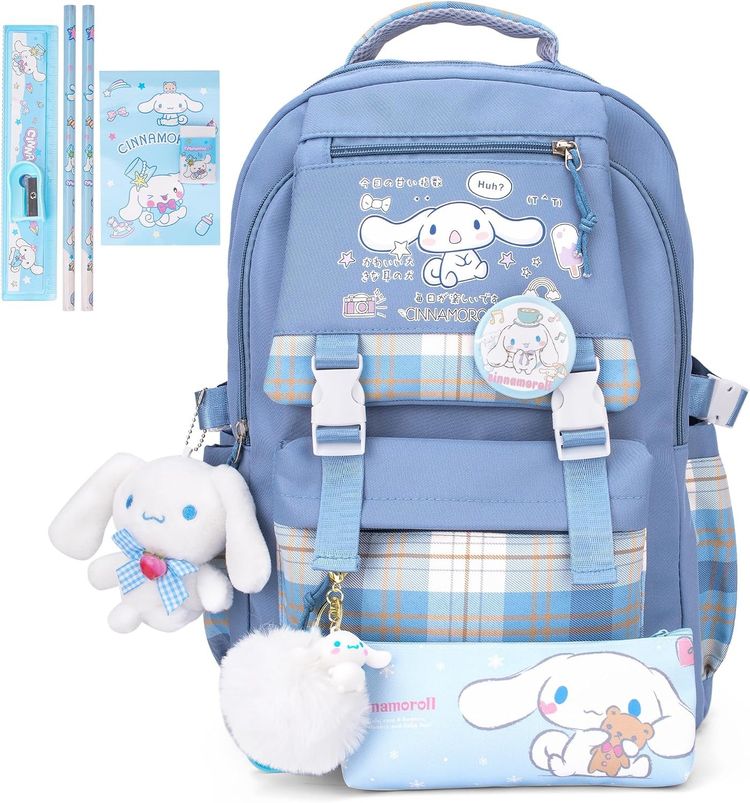 Character Blue Backpack With Cartoon Character And Accessories product image