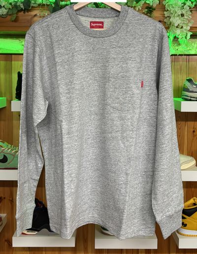 Supreme L/S Pocket Tee Heather Grey - FW19