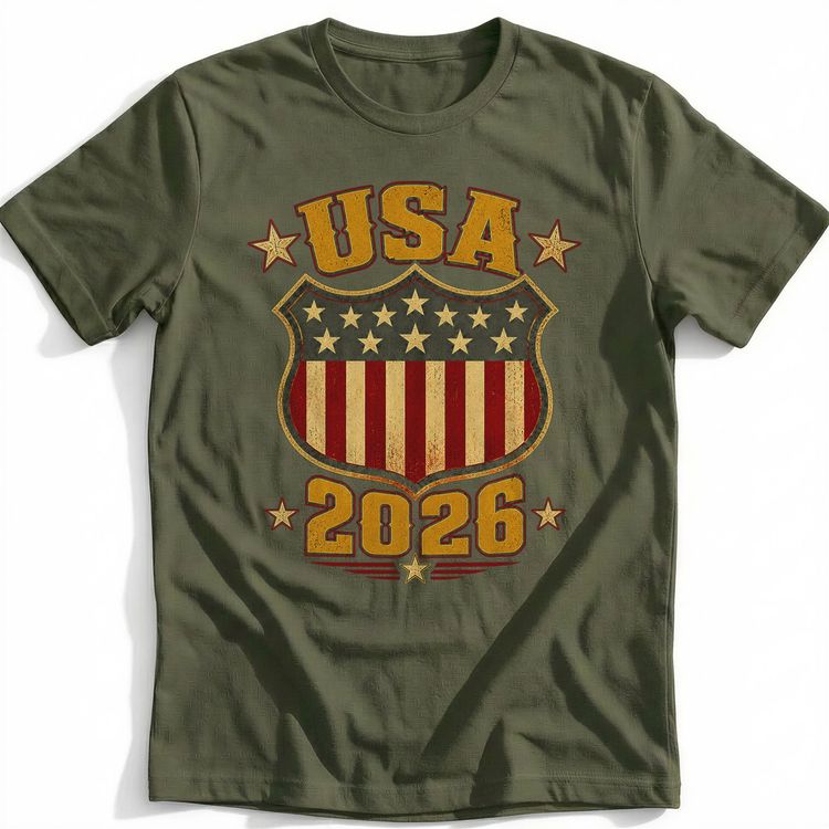 Retro USA Shield 2026 Football T-Shirt AU image 4
