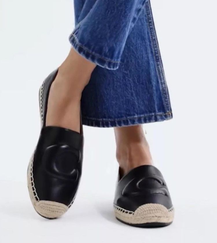 Coach Women Cruz Nappa Leather Black Espadrille Fashion Flat Shoes £225 UK 9 BN image 4