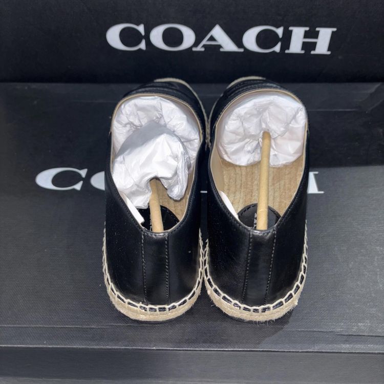 Coach Women Cruz Nappa Leather Black Espadrille Fashion Flat Shoes £225 UK 9 BN image 8