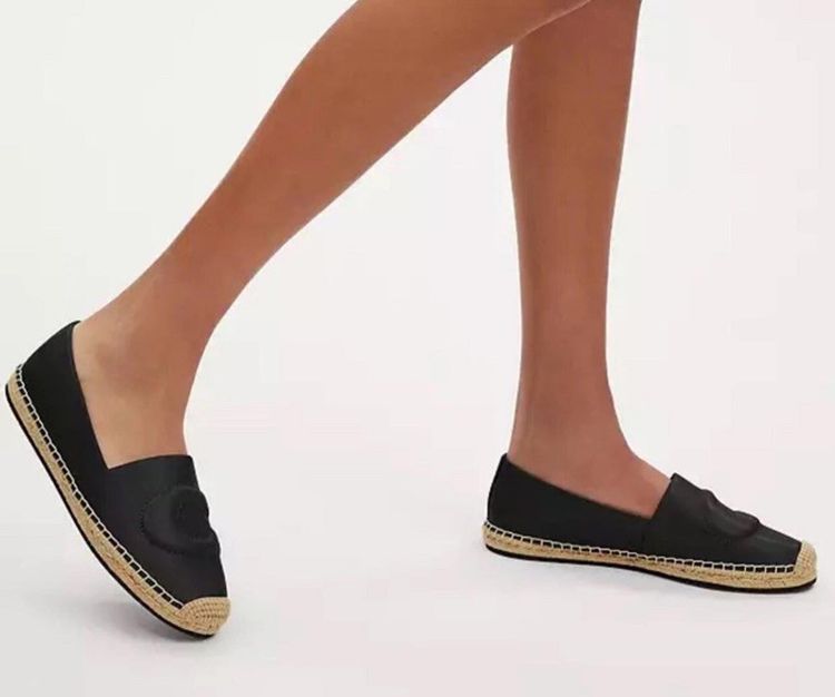 Coach Women Cruz Nappa Leather Black Espadrille Fashion Flat Shoes £225 UK 9 BN image 3
