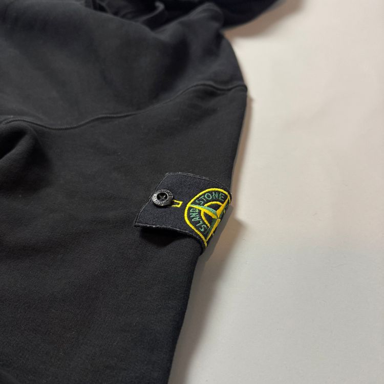 Immagine di Stone Island Black Cotton Hoodie - Medium 2