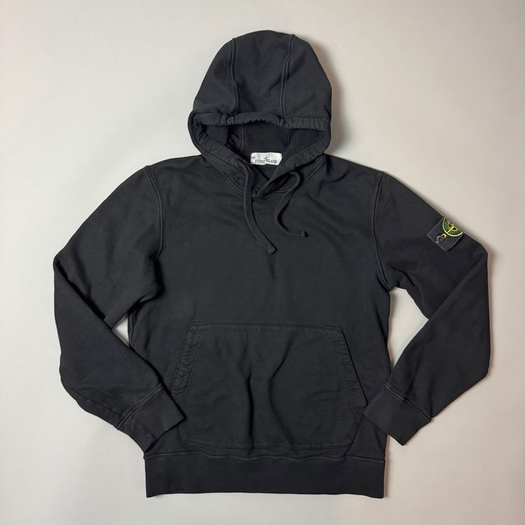 Immagine di Stone Island Black Cotton Hoodie - Medium 1