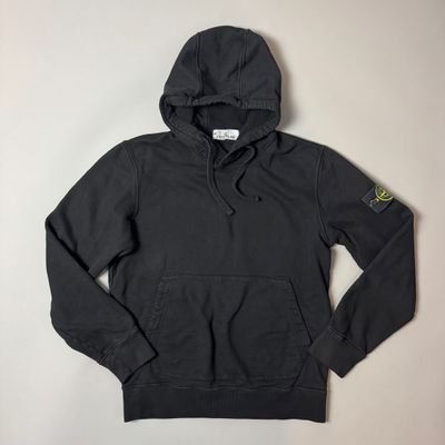 Stone Island Black Cotton Hoodie - Medium