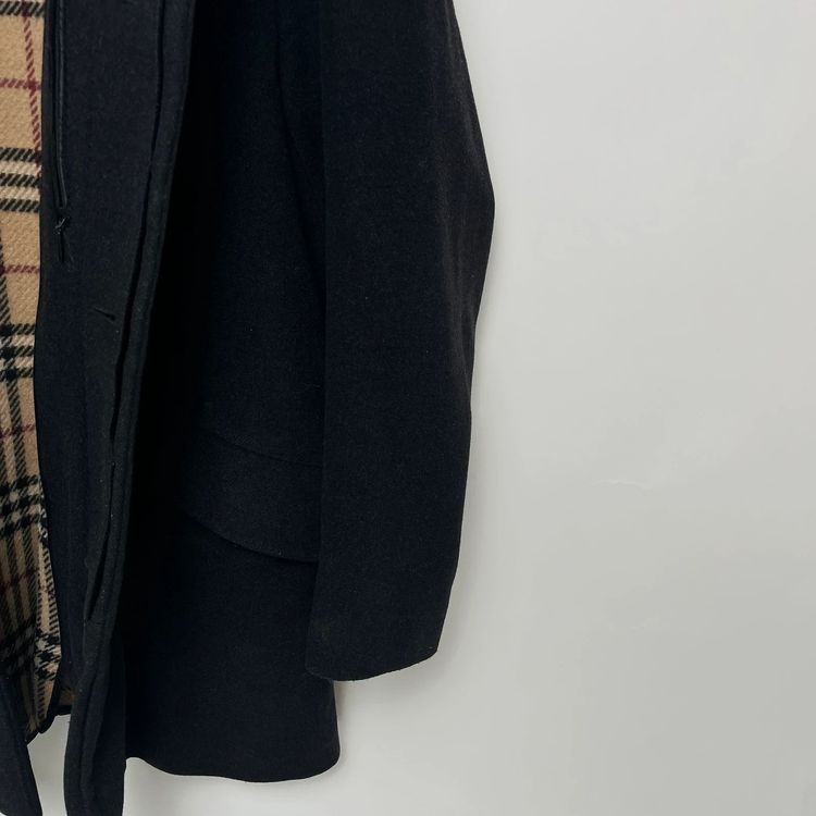 Burberry Vintage Black Wool Nova Check Lined Car Coat Jacket image 7