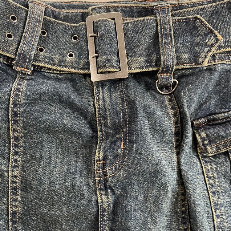 So Denim Skirt With Belt And Cargo Pockets 4