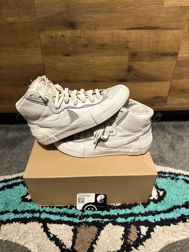 Nike Blazer Mid “Sacai White Grey” U.K. 8 imagen 2