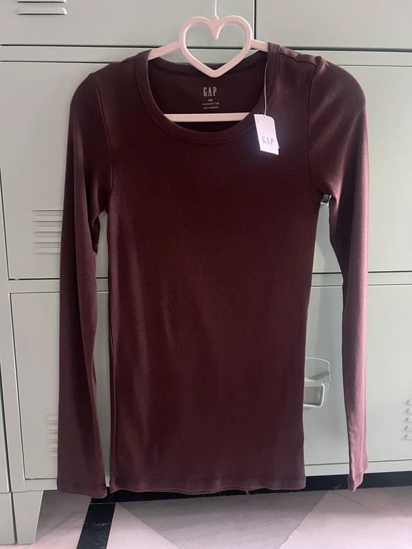 GAP long sleeve shirt 🐻 Mocha Mousse NEW 8