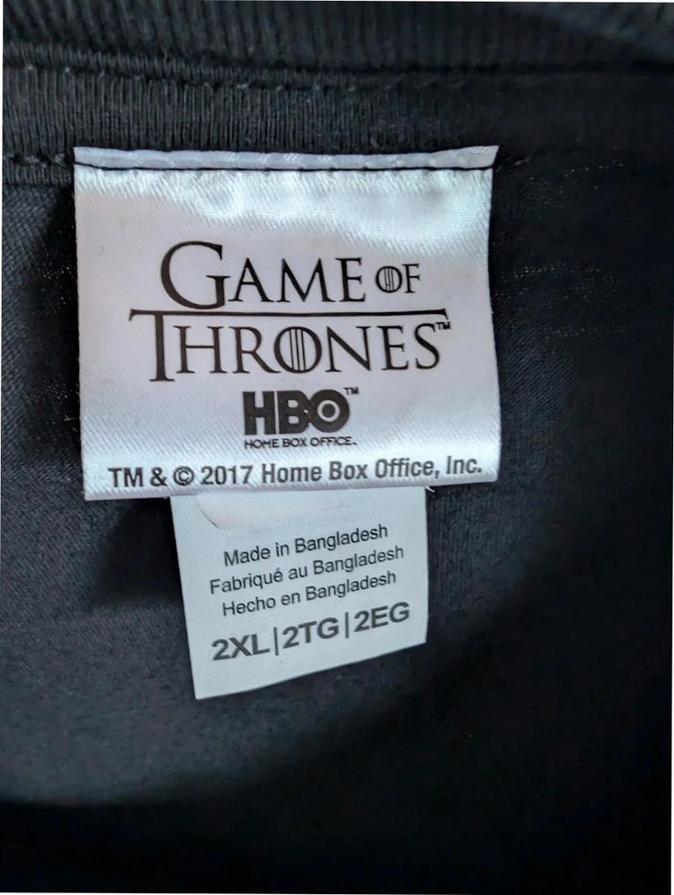 Game Of Thrones Night King Graphic T-Shirt Black XXL 2XL HBO Winter Cotton Tee image 6