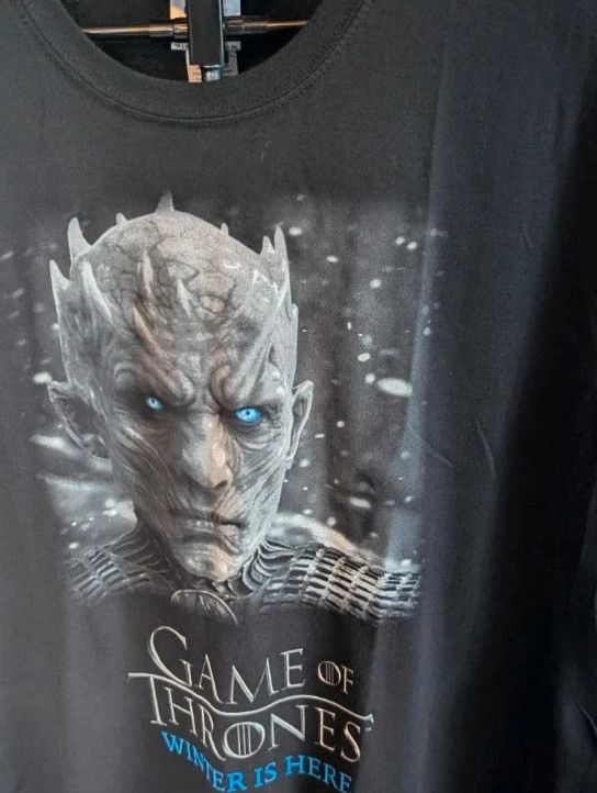 Game Of Thrones Night King Graphic T-Shirt Black XXL 2XL HBO Winter Cotton Tee image 8