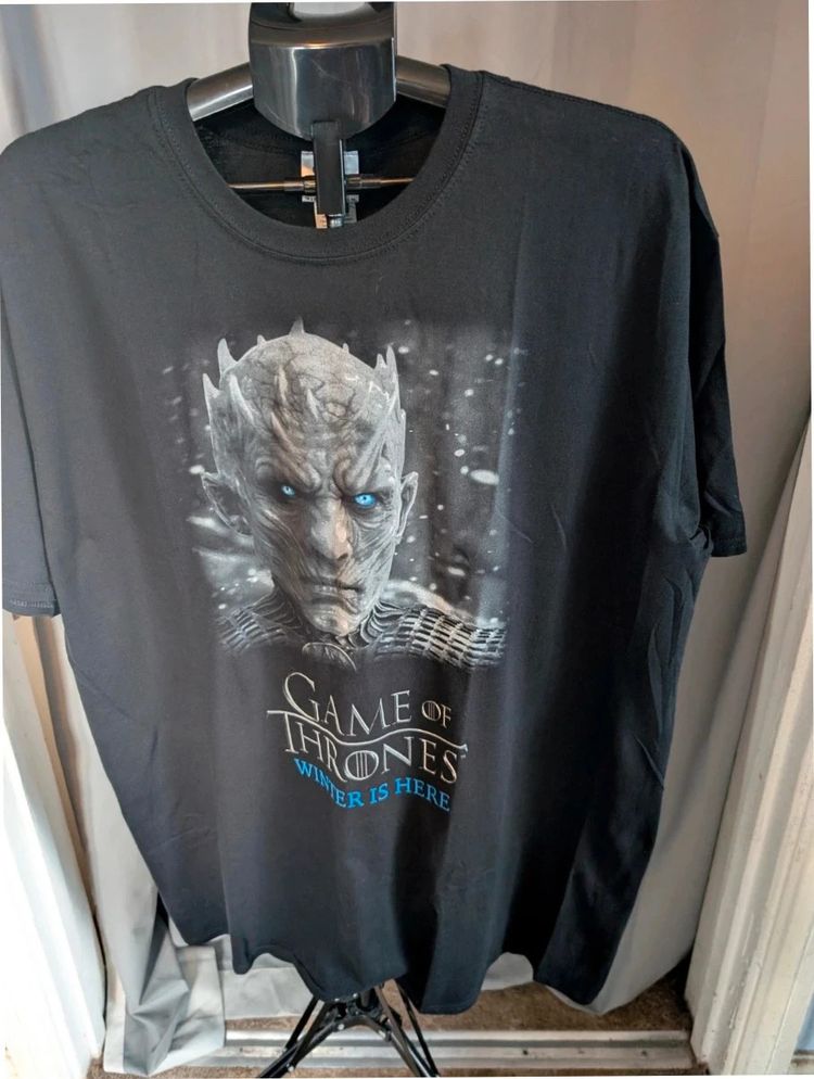 Game Of Thrones Night King Graphic T-Shirt Black XXL 2XL HBO Winter Cotton Tee image 1