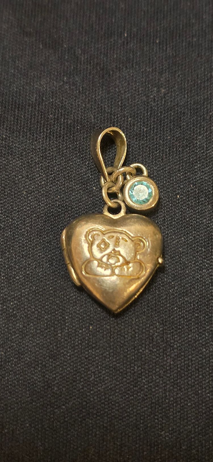 925 sterling silver Heart-Shaped Locket Pendant With Blue Gem Charm