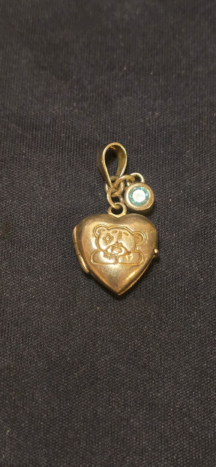 925 sterling silver Heart-Shaped Locket Pendant With Blue Gem Charm image 4