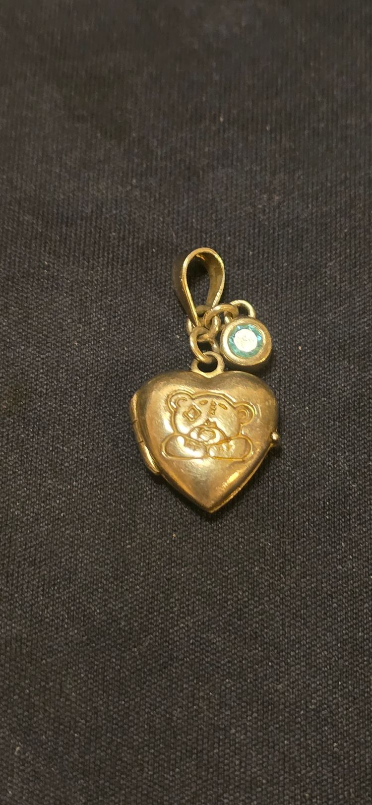 925 sterling silver Heart-Shaped Locket Pendant With Blue Gem Charm image 2