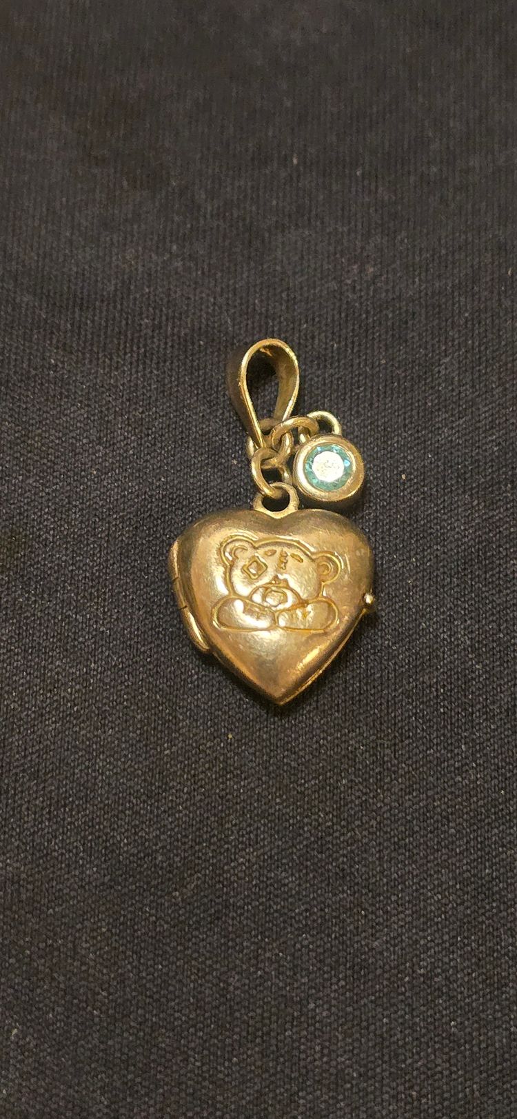 925 sterling silver Heart-Shaped Locket Pendant With Blue Gem Charm image 3