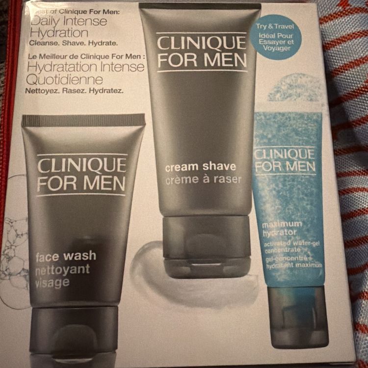 Clinique For Men Daily Intense Hydration Gift Set Wash Shave Hydrate BNIB Sealed image 1