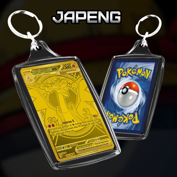 Pokemon Gold Mega Charizard X Ex - 130/098 - Mini Keychain product image