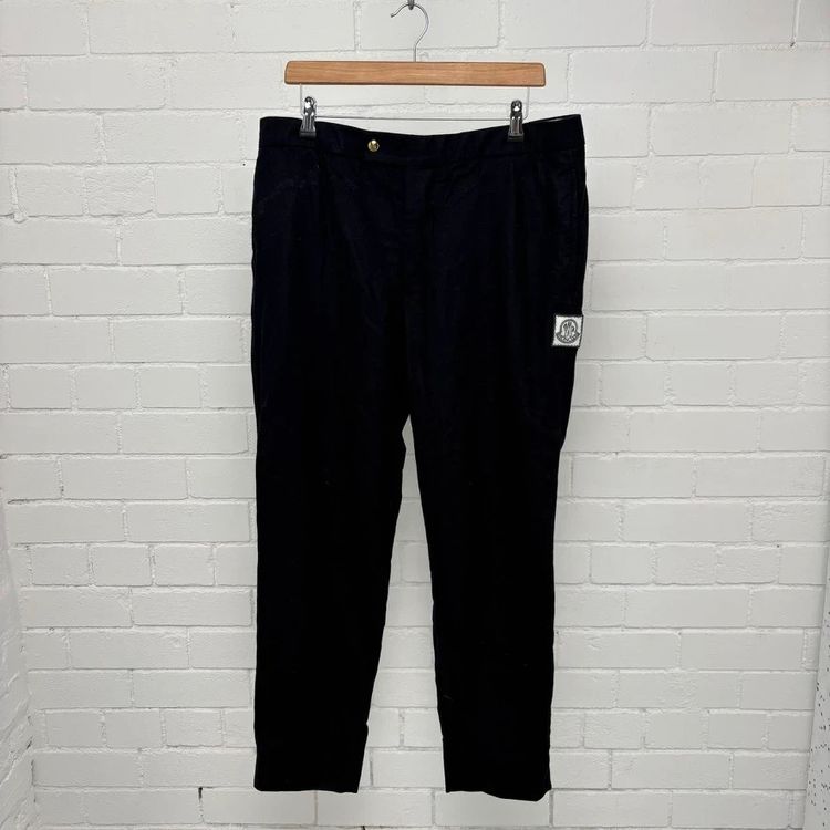 Moncler Navy Chino Wool Trousers image 1