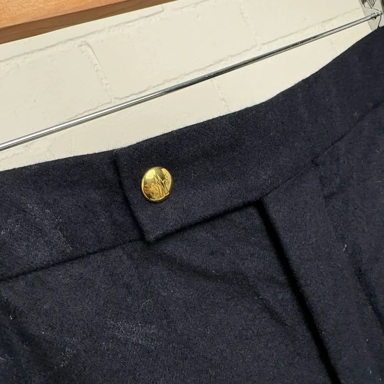 Moncler Navy Chino Wool Trousers image 3