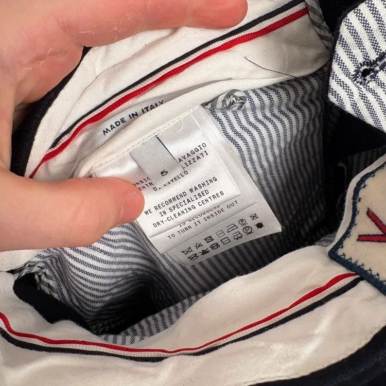 Moncler Navy Chino Wool Trousers image 6