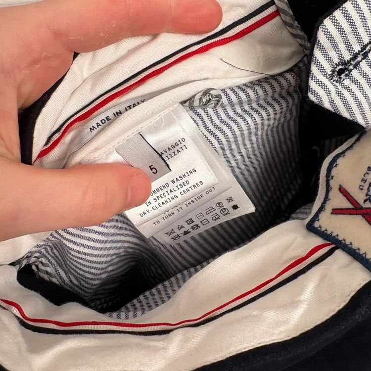 Moncler Navy Chino Wool Trousers image 7