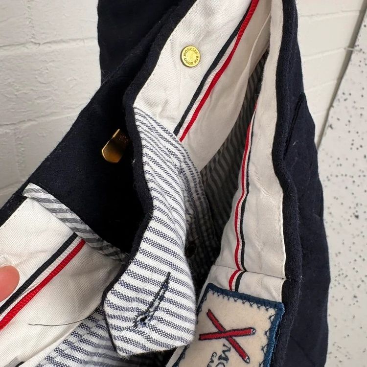 Moncler Navy Chino Wool Trousers image 8