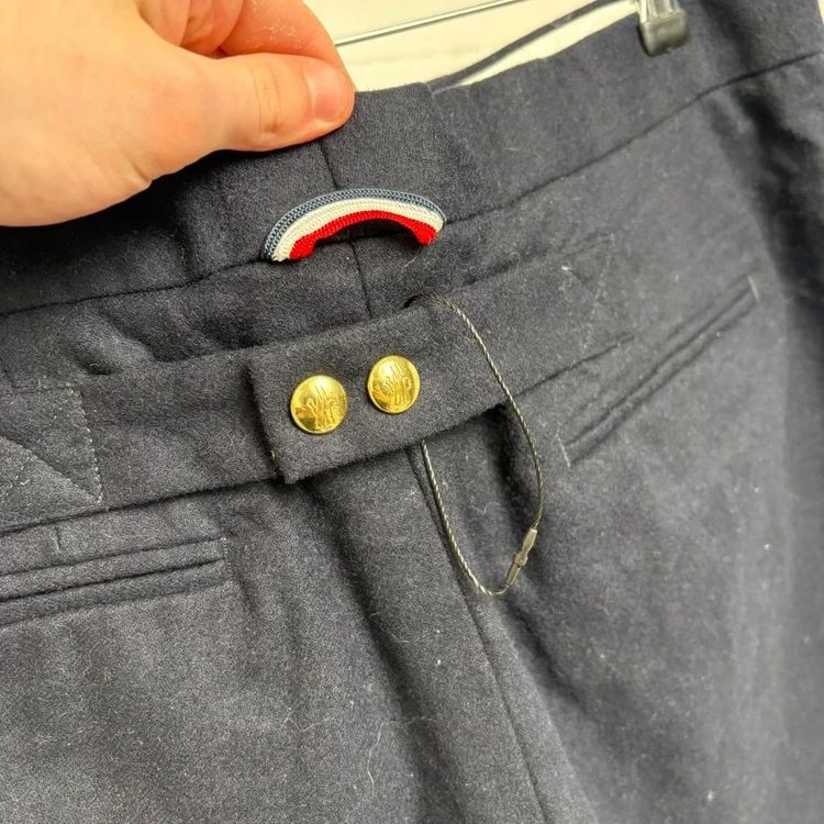 Moncler Navy Chino Wool Trousers image 4