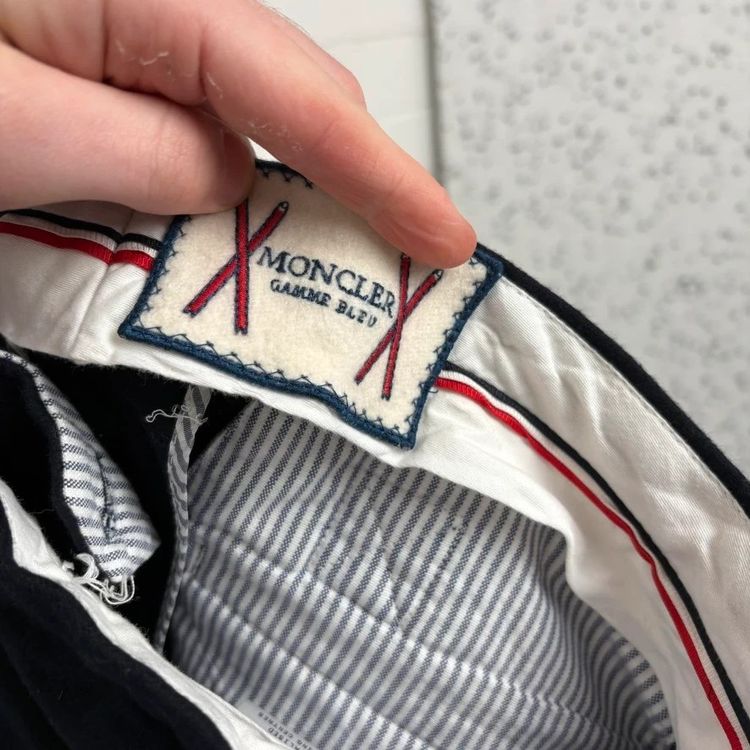Moncler Navy Chino Wool Trousers image 5
