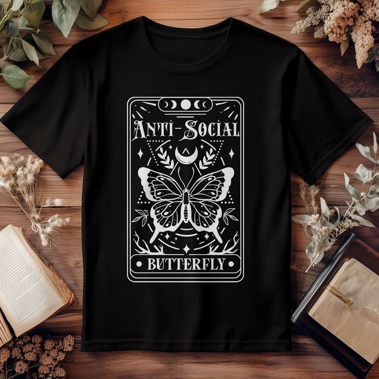 Anti social butterfly wh T Shirt
