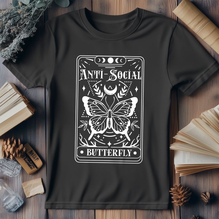 Anti social butterfly wh T Shirt 2