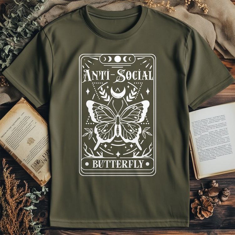 Anti social butterfly wh T Shirt 5