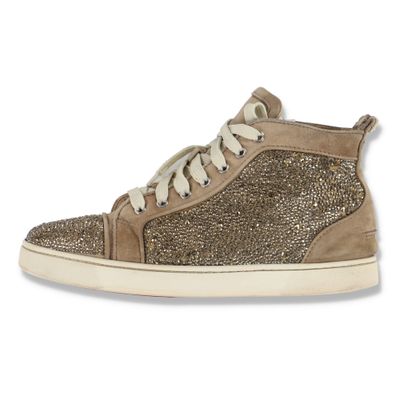 Christian Louboutin Tan Suede Louis Strass Hi-Tops