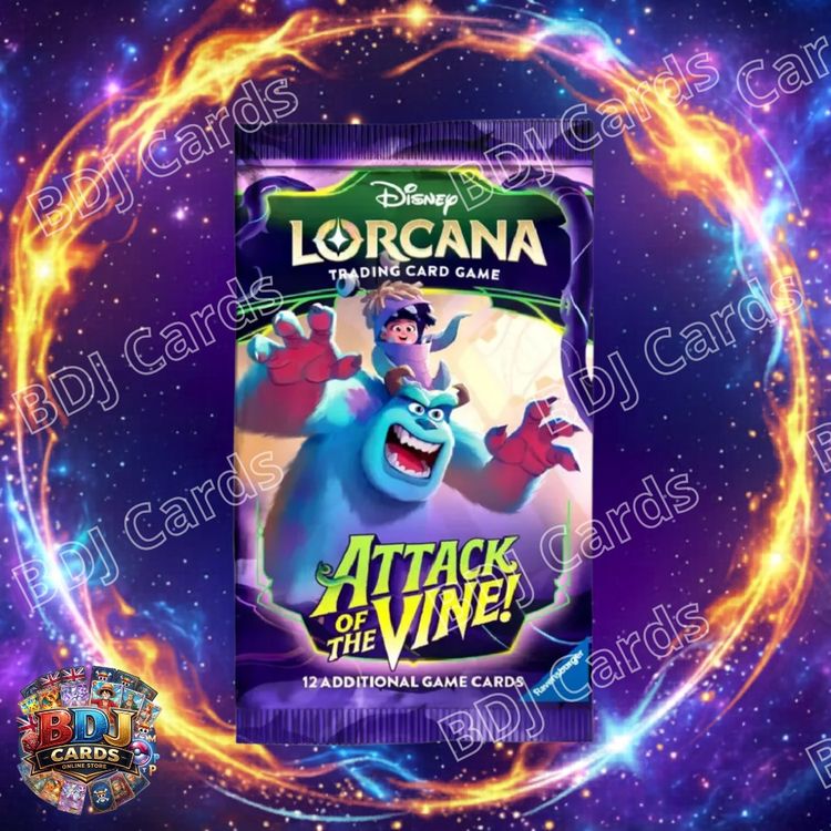 X5 Disney Lorcana Trading Card Game Attack Of The Vine Booster Pack