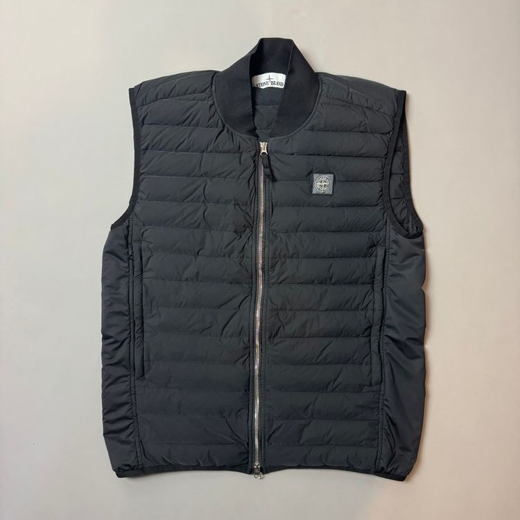 Stone Island Black Down Chambers Gilet - Large
