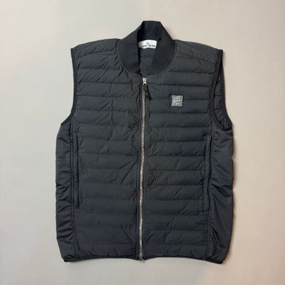 Stone Island Black Down Chambers Gilet - Large