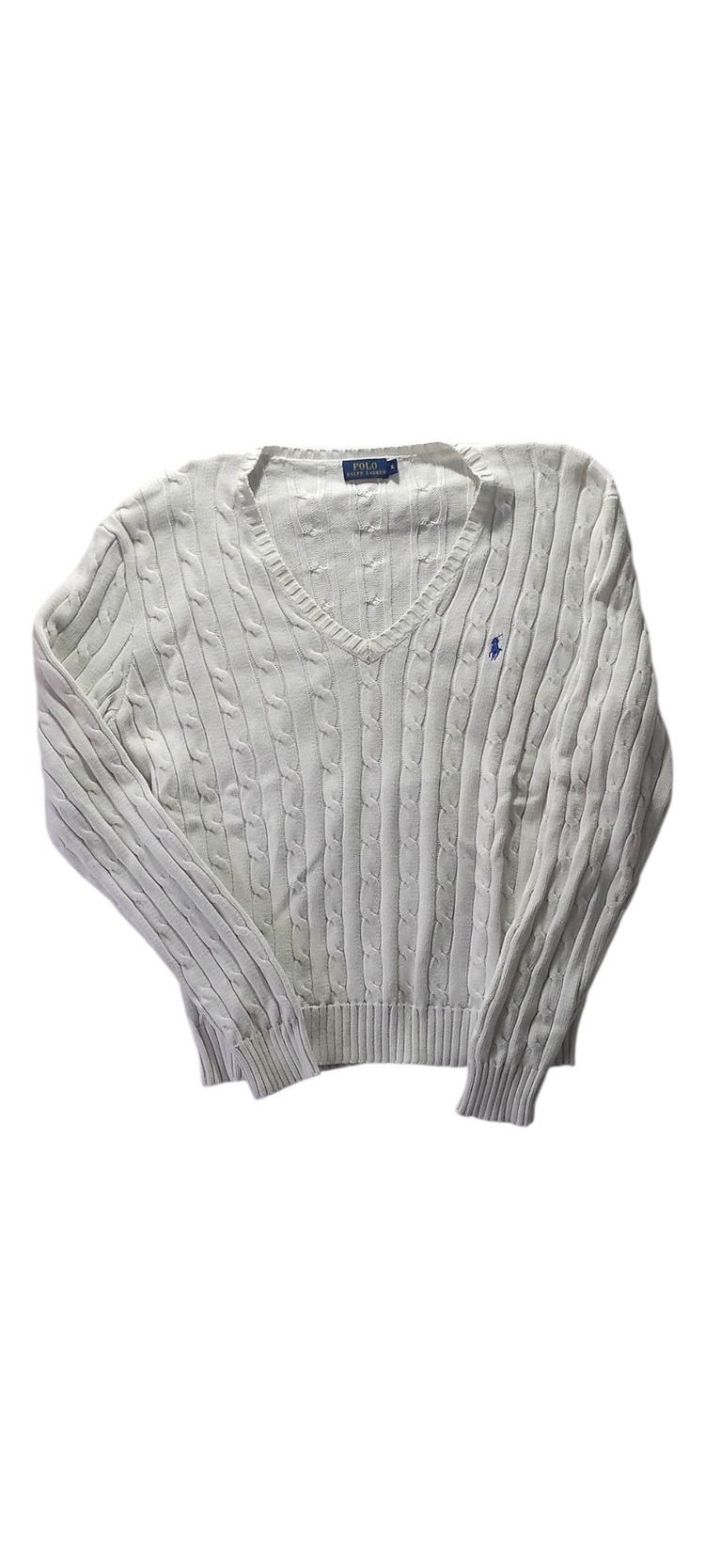 Polo Ralph Lauren White Cable Knit Sweater