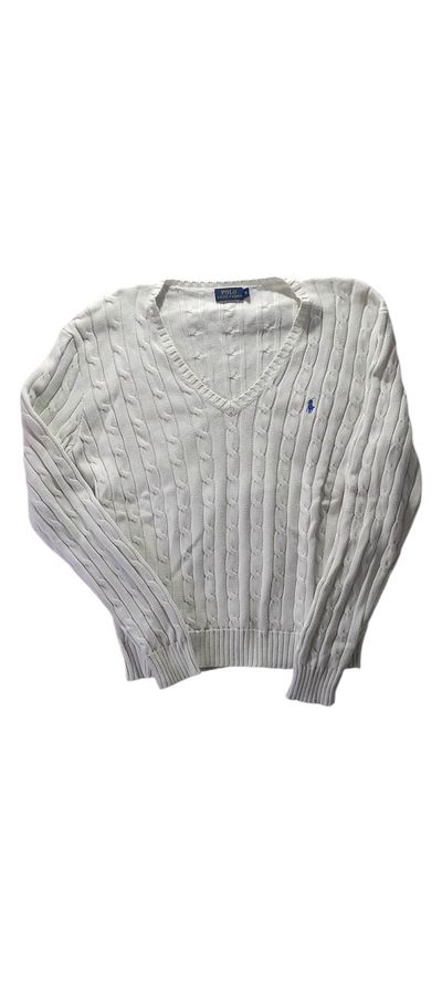 Polo Ralph Lauren White Cable Knit Sweater