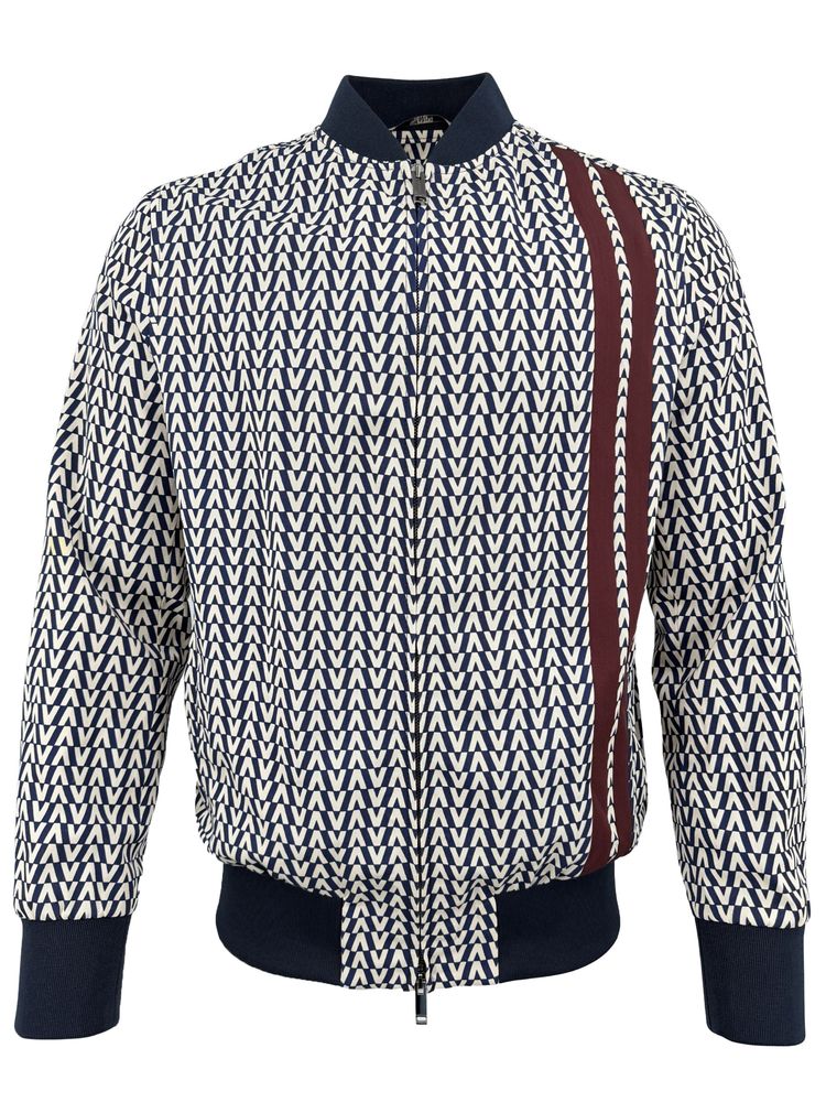 Valentino V Print Bomber Jacket - Navy (126093270)