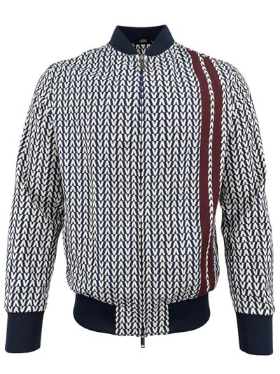 Valentino V Print Bomber Jacket - Navy (126093270)