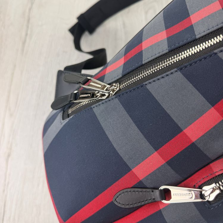 Burberry Men’s Navy Check Print Backpack image 5