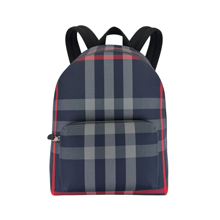 Burberry Men’s Navy Check Print Backpack imagen 1