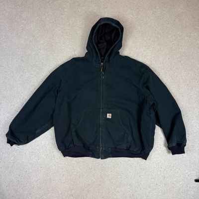 Carhartt Active Jacket 4XL J131BLK Rare Size Heavyweight Hooded Full Zip 5