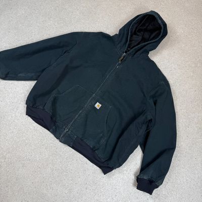 Carhartt Active Jacket 4XL J131BLK Rare Size Heavyweight Hooded Full Zip 7