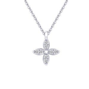 Sterling Silver 925 flower Pendant Necklace